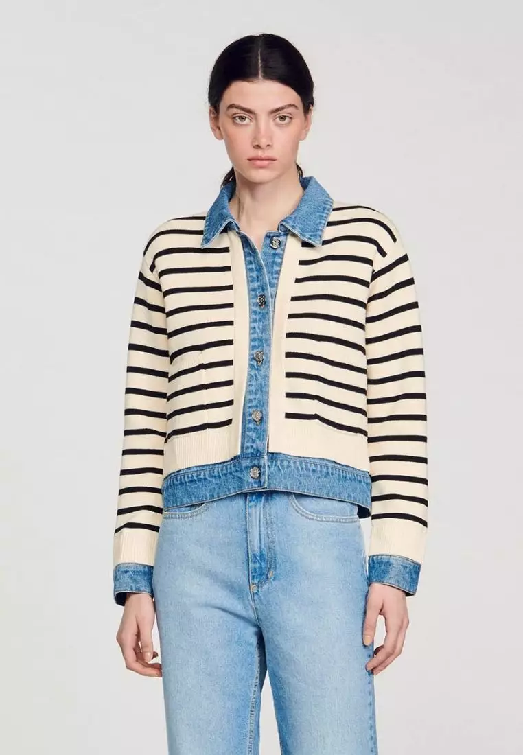 Sandro long cardigan with long sleeves discount