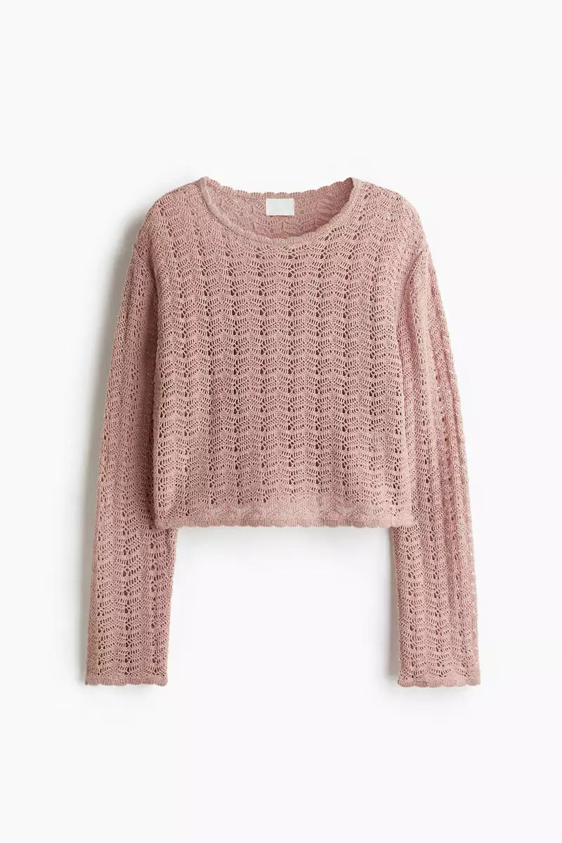 Pointelle-knit jumper