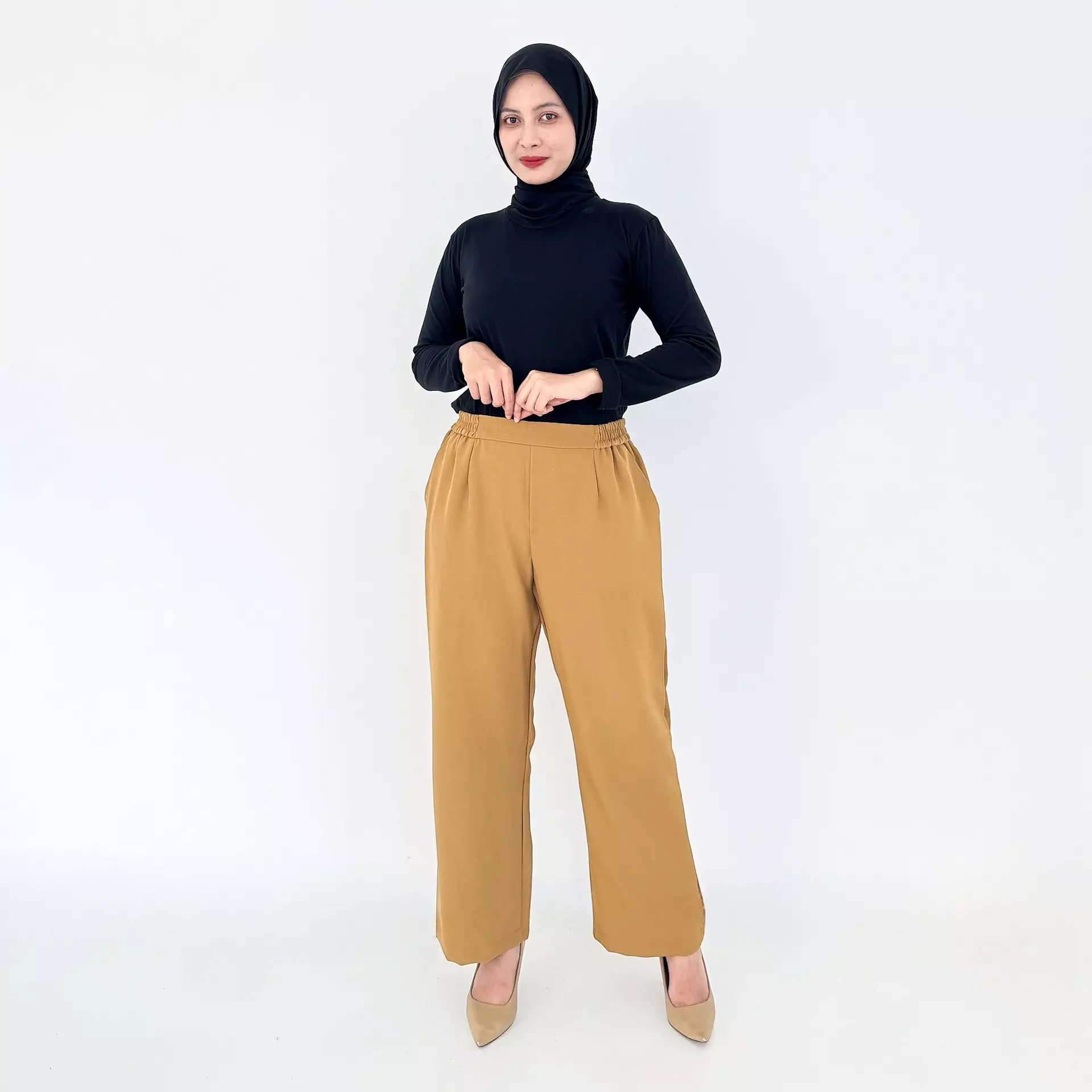 BUY 1 GET 1 FREE Kia Pants [Coklat - Hitam] Celana Basic Officewear