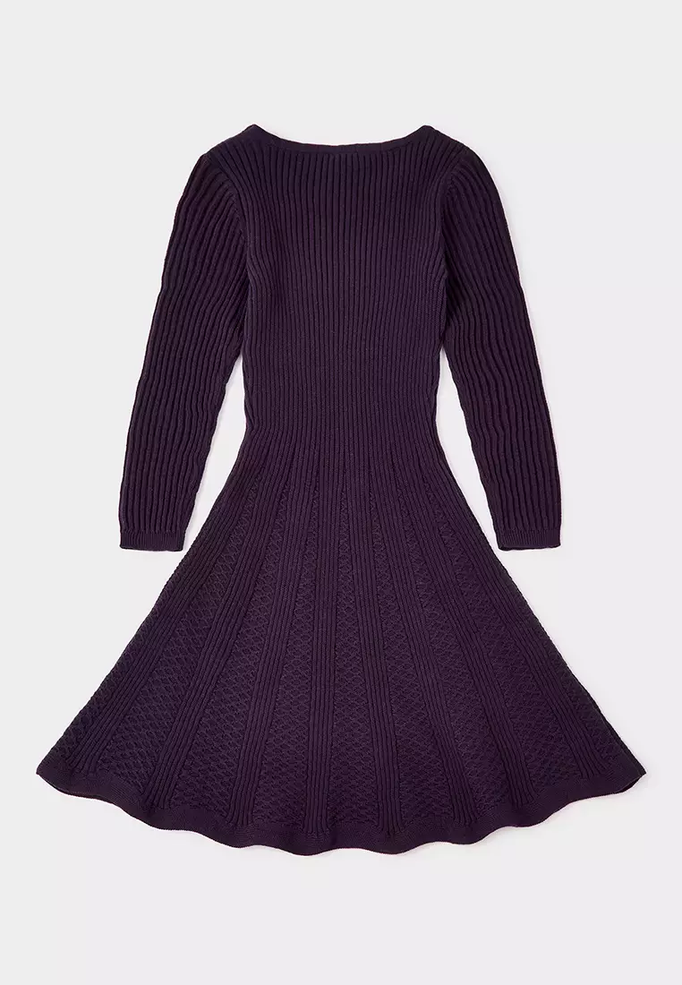 Sion Purple Knitted Dress