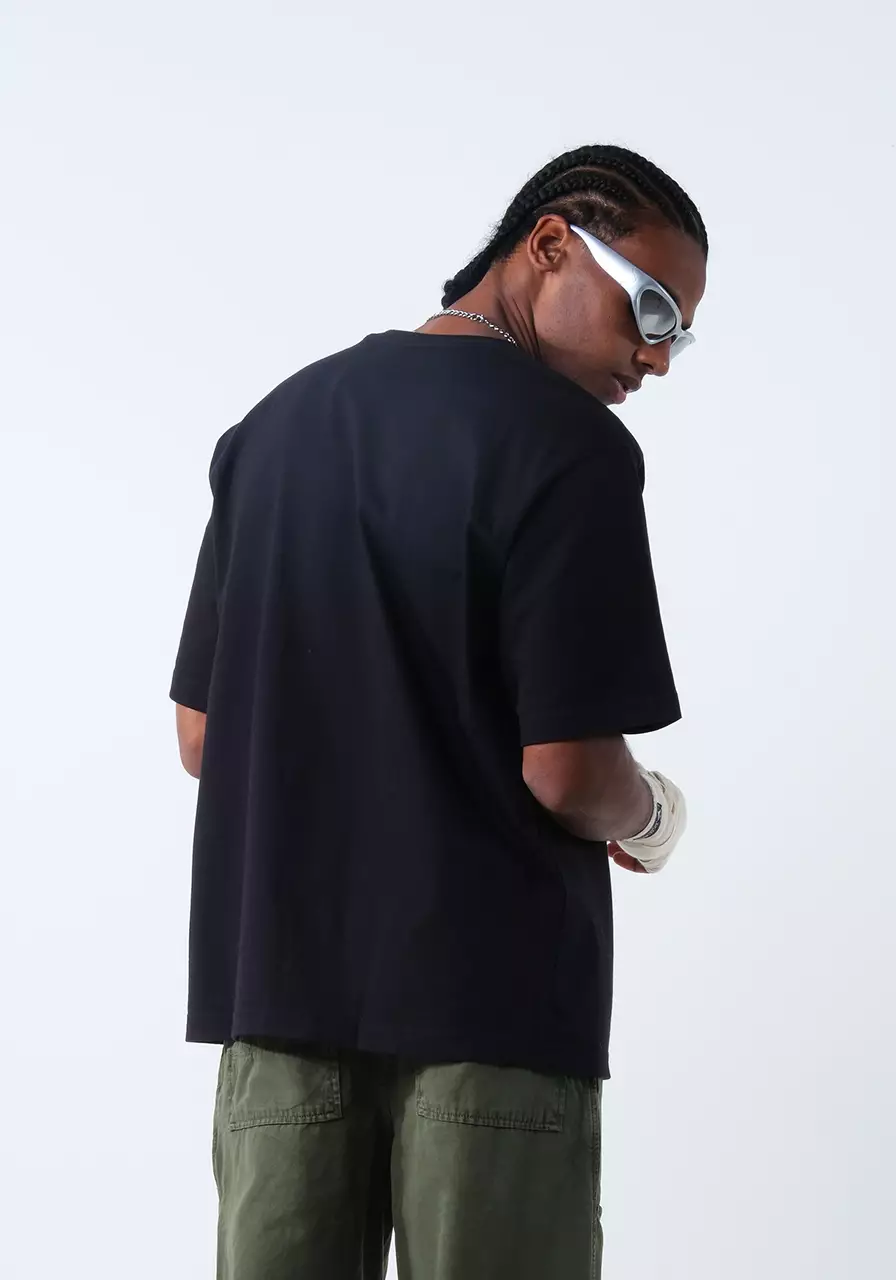 Kaos Pria Boxy Tusha Black