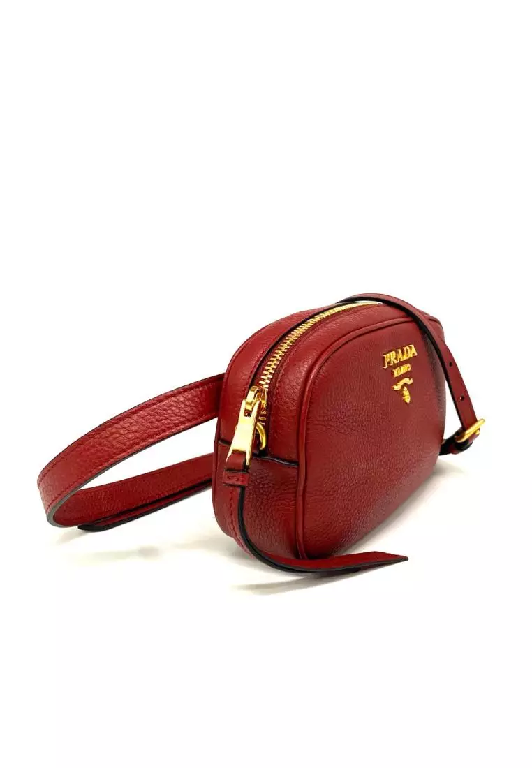 Prada 1BL007 Marsupio Vitello Daino Belt Bag Rubino