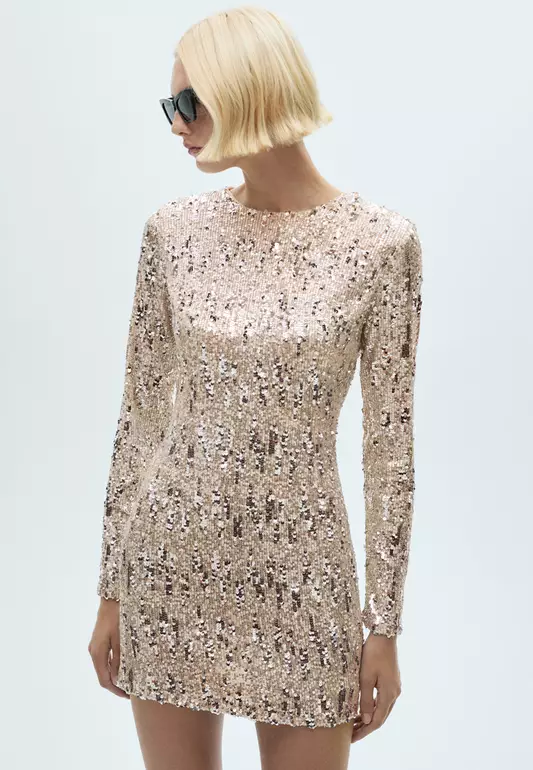 Sequin Shoulder Pads Dress