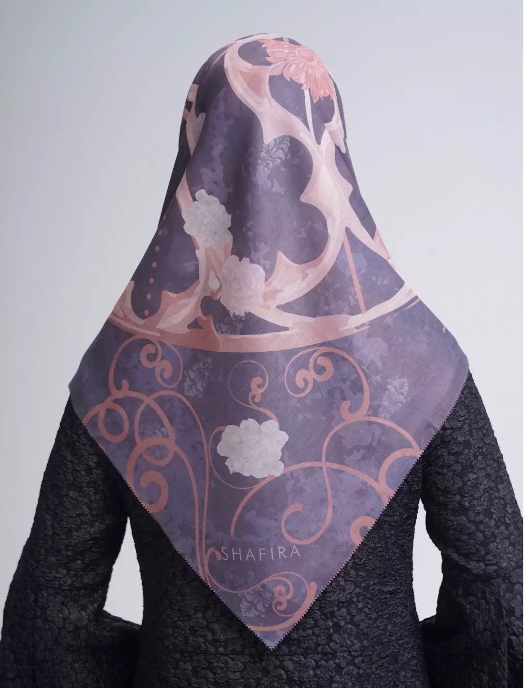 Florentine Printed Scarf State Grey | Hijab Kerudung Segi Empat Motif
