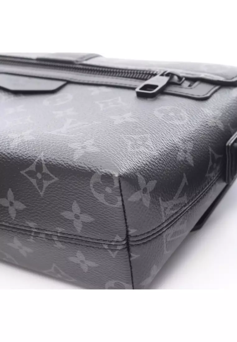 Pre-Loved Louis Vuitton S-Cape messenger Monogram Eclipse Shoulder bag PVC leather black