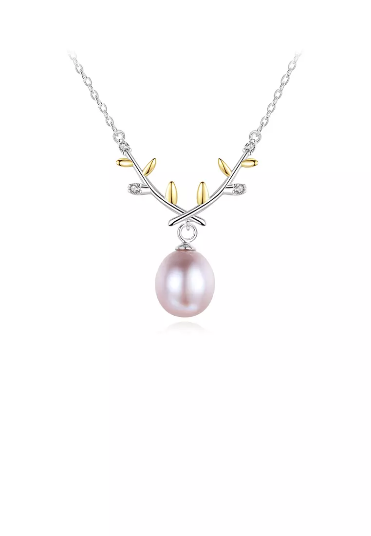 Purple freshwater clearance pearl necklace