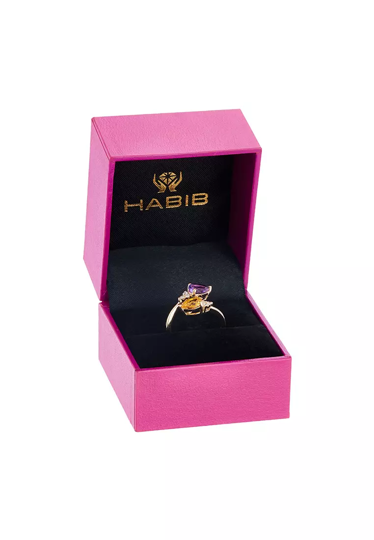 Buy HABIB HABIB Amethyst, Citrine and Diamond Ring in 375/9K Yellow ...