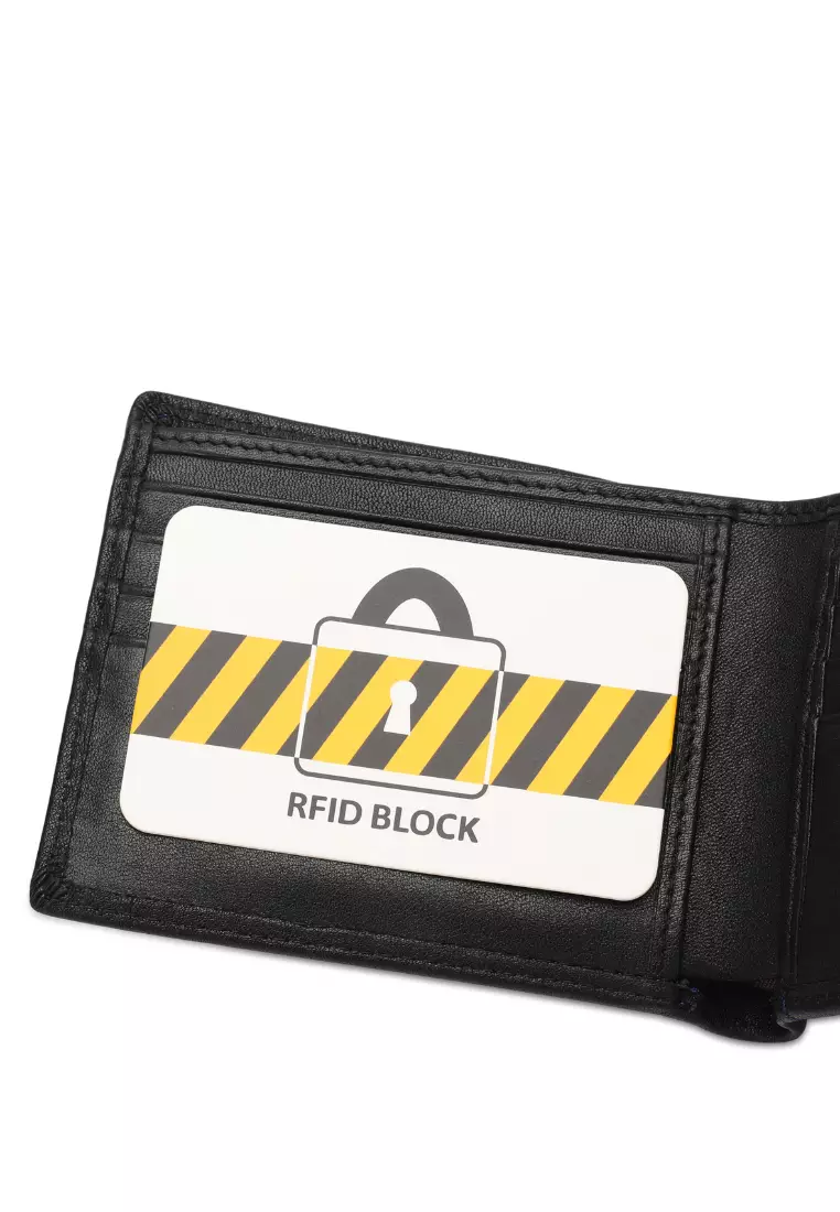 Men's Genuine Leather RFID Blocking Bi Fold Wallet