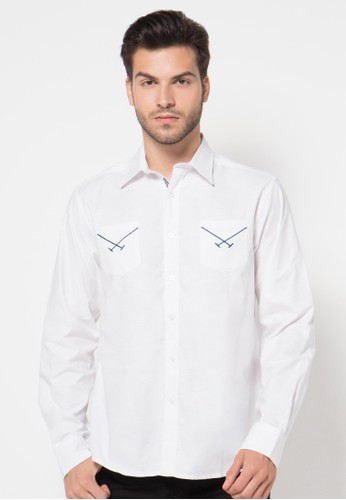 Long Sleeve Shirt With Mallet Embroidered Pockets