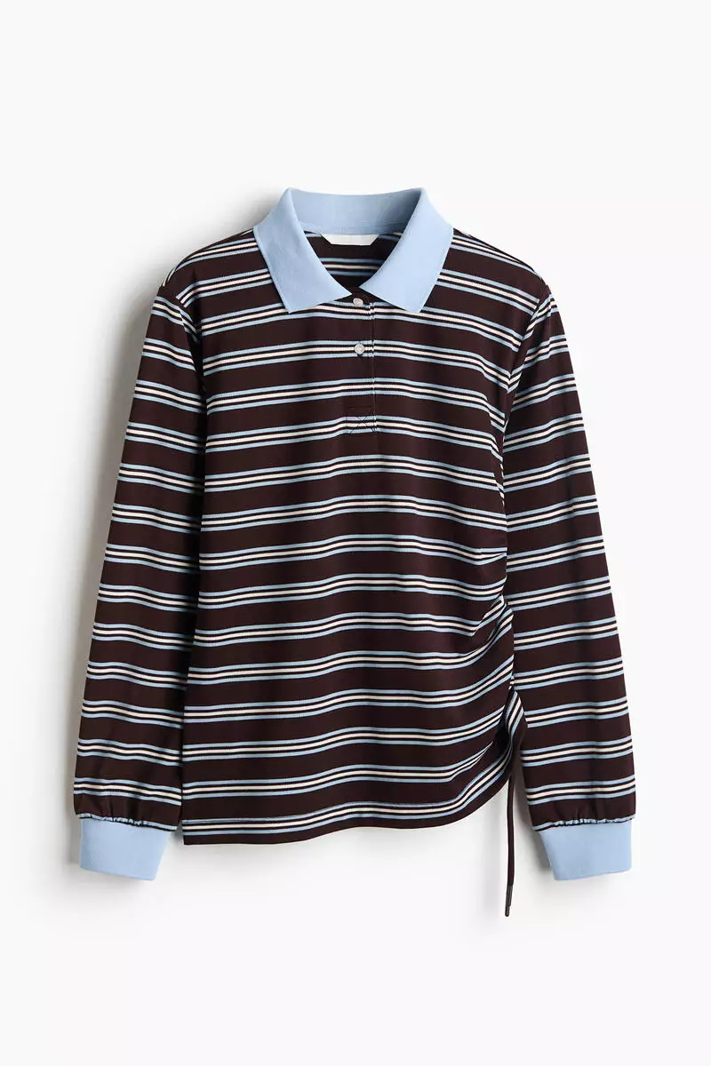 Drawstring-detail polo shirt
