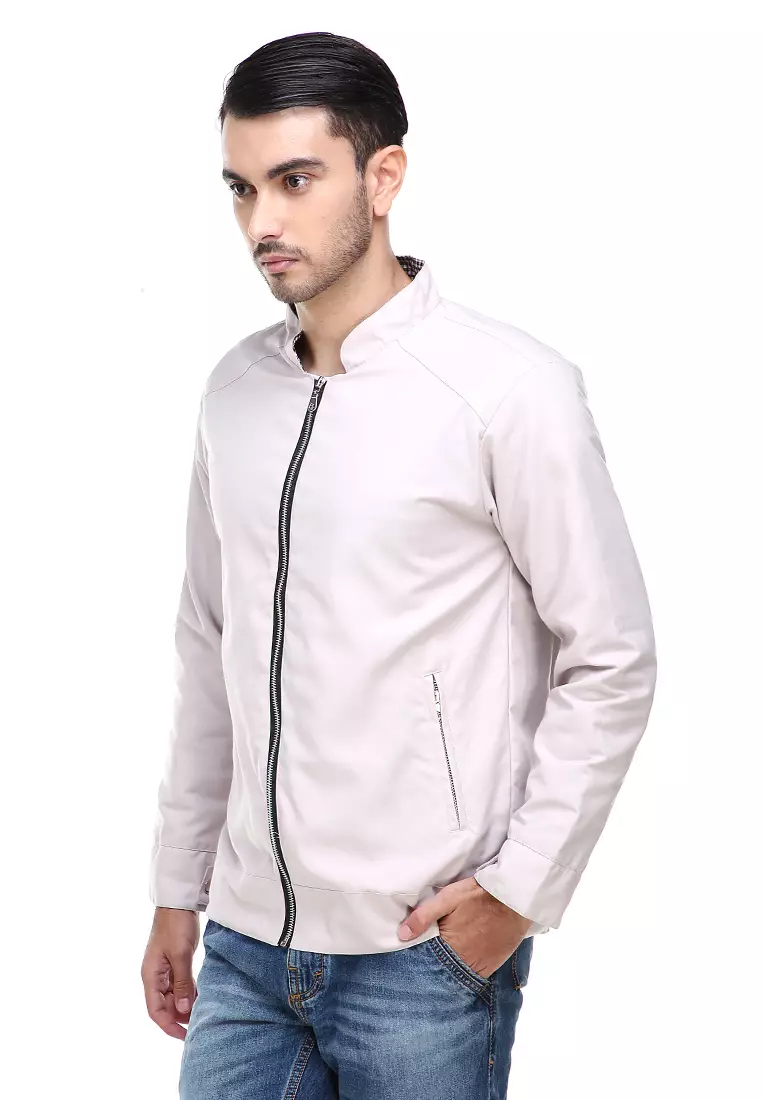 Clover Jas Jaket Casual Pria Slimfit Material American Drill ORIGINAL - Cream