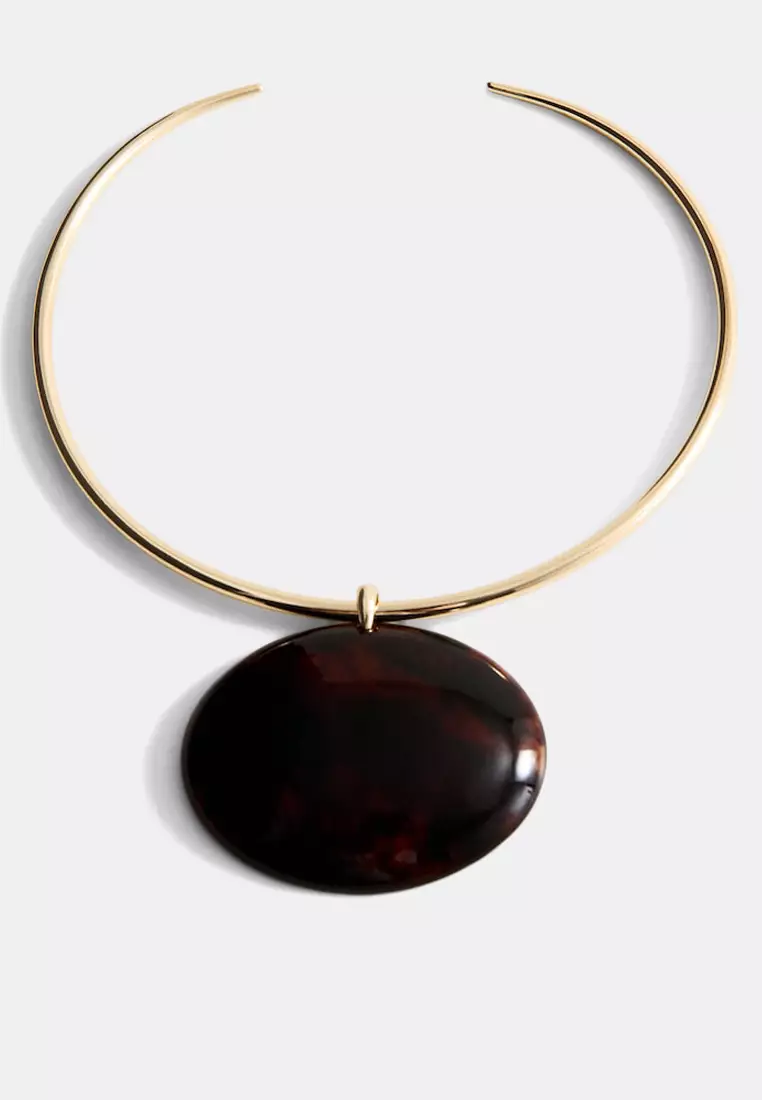 Rigid Necklace With Circular Beading