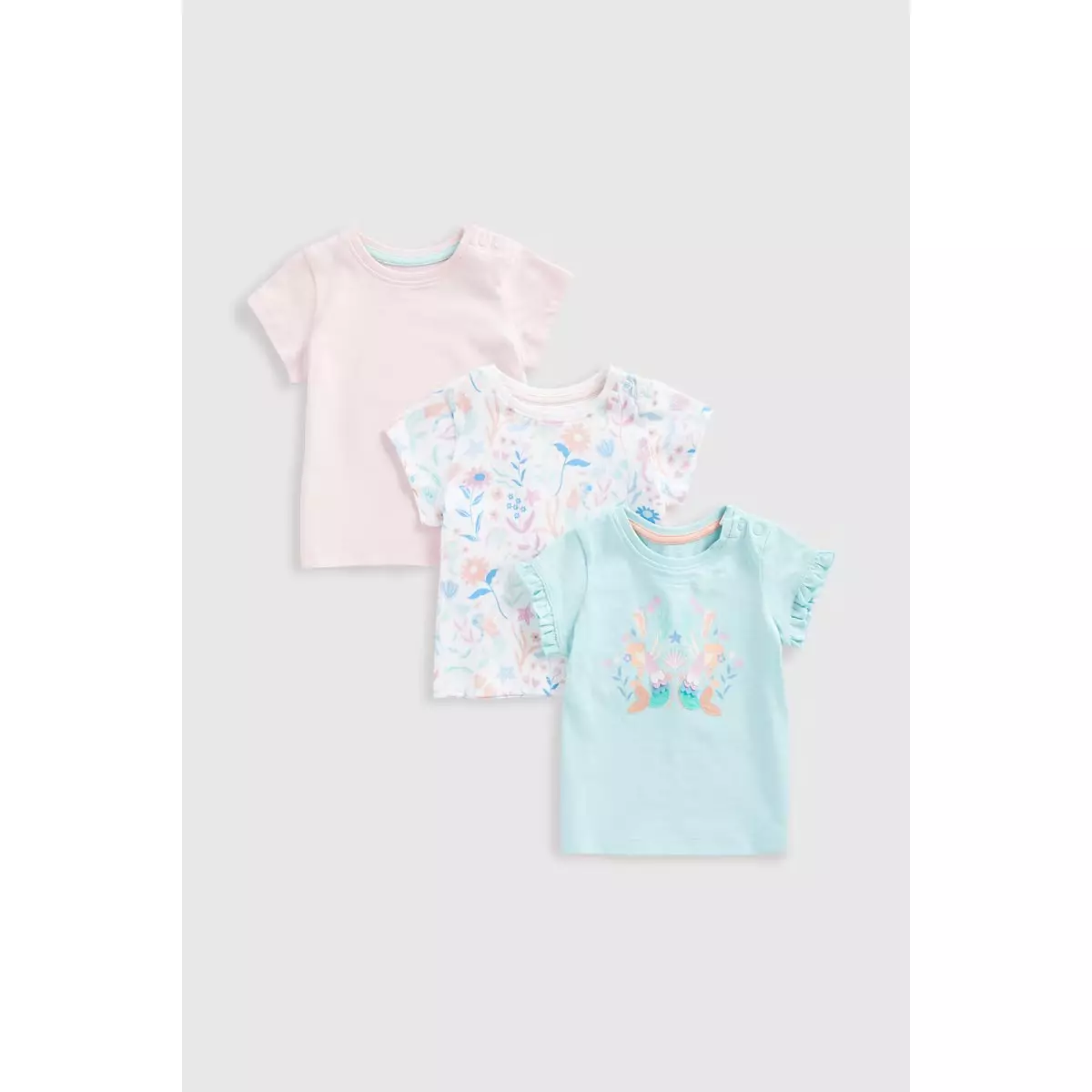 Mothercare Ocean T-Shirts 3 Pk - Kaos Bayi Perempuan (Biru)