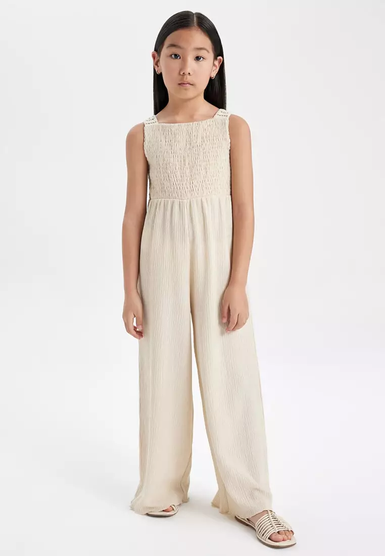Buy DeFacto Smocked Wide Leg Jumpsuit 2025 Online ZALORA Philippines