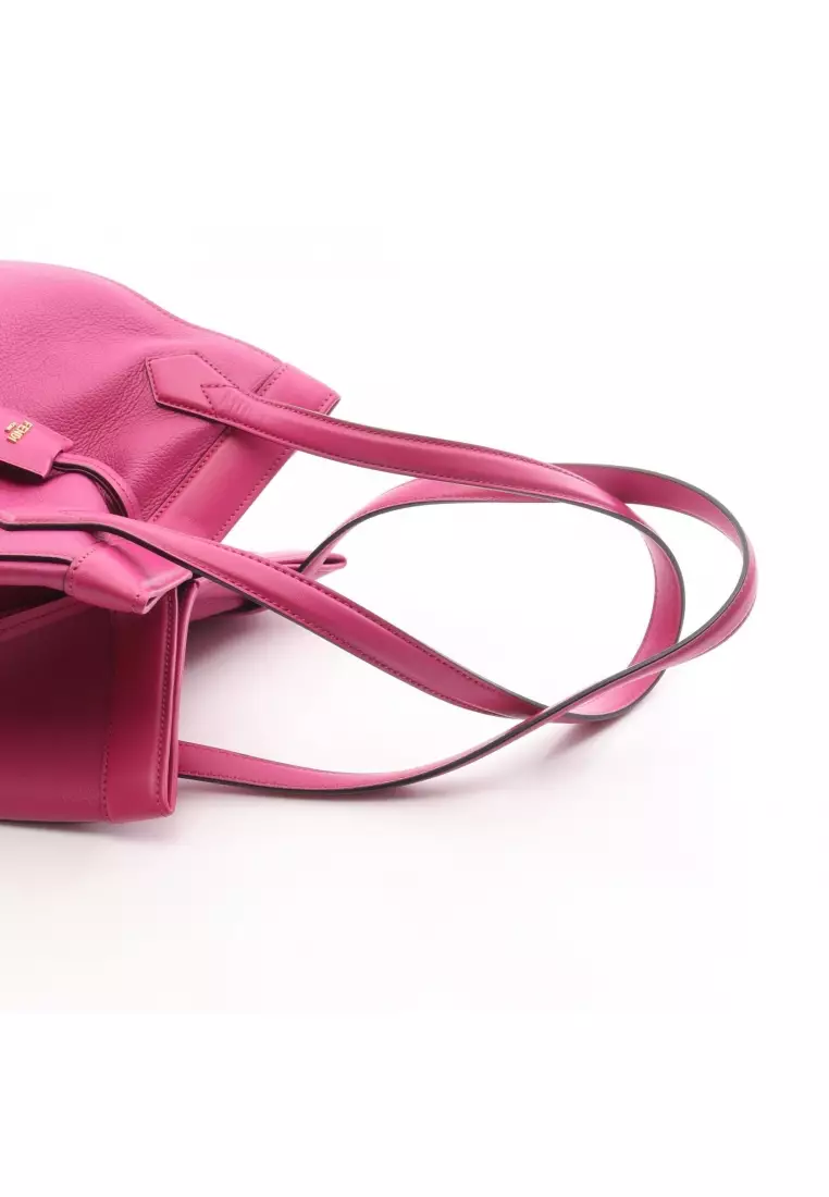 Pre-Loved Fendi ORIGAMI MEDIUM origami Medium Shoulder bag tote bag leather Pink purple