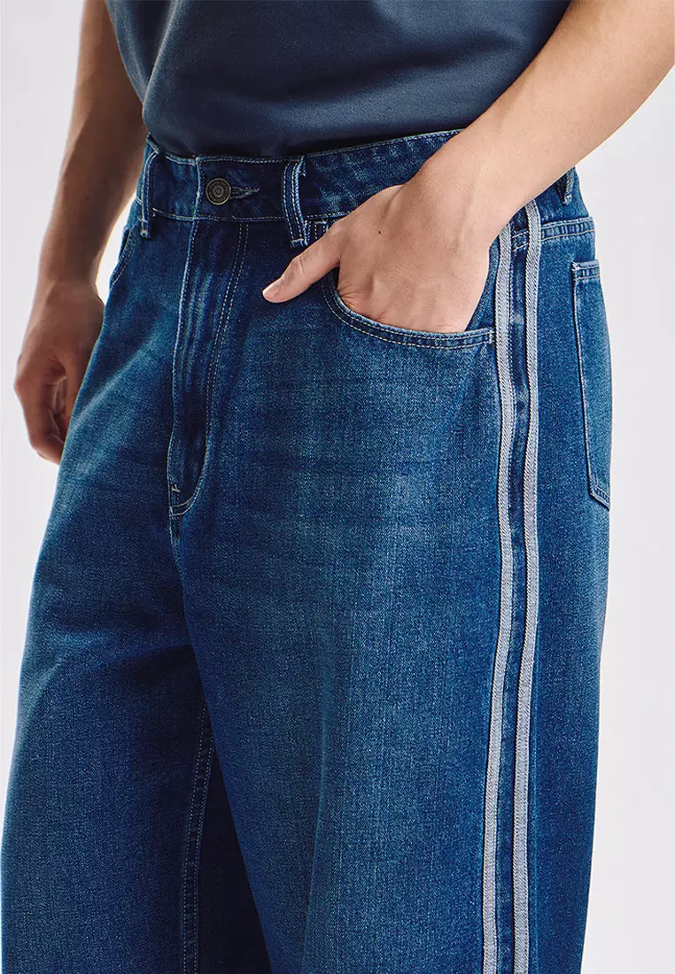 Baggy Jeans with Side Taping