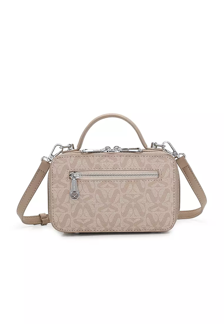 Women's Top Handle Bag / Sling Bag / Crossbody Bag / Shoulder Bag (Tas Tangan Wanita / Tas Selempang Wanita / Tas Bahu Wanita) - Krem