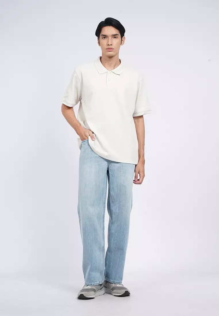 Short Sleeve Waffle Polo Shirt