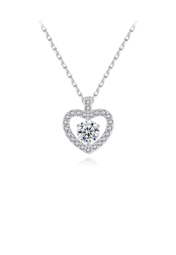 Glamorousky white Fashion and Romantic Hollow Heart Pendant with Cubic Zirconia and Necklace 30A04AC303BC29GS_1