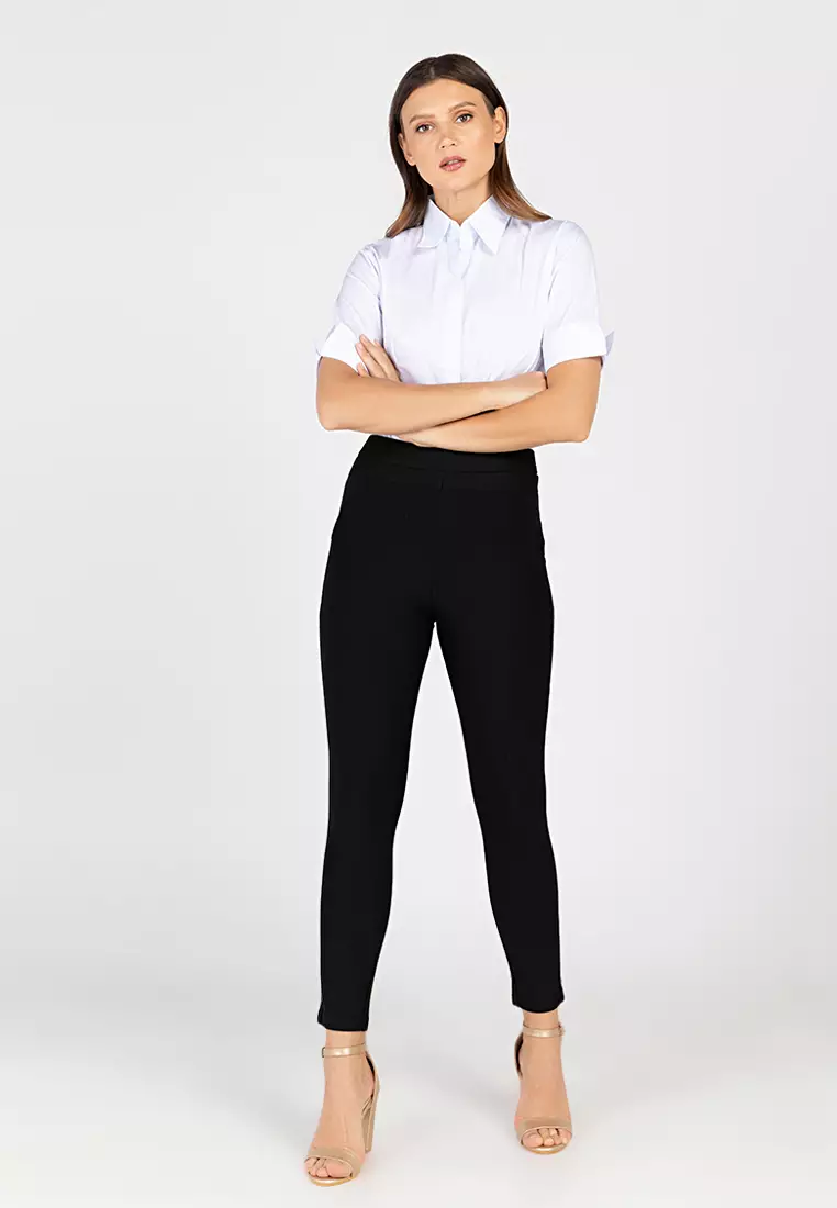 Diana 3/4 Sleeve Pinstripe Button Down Office Blouse