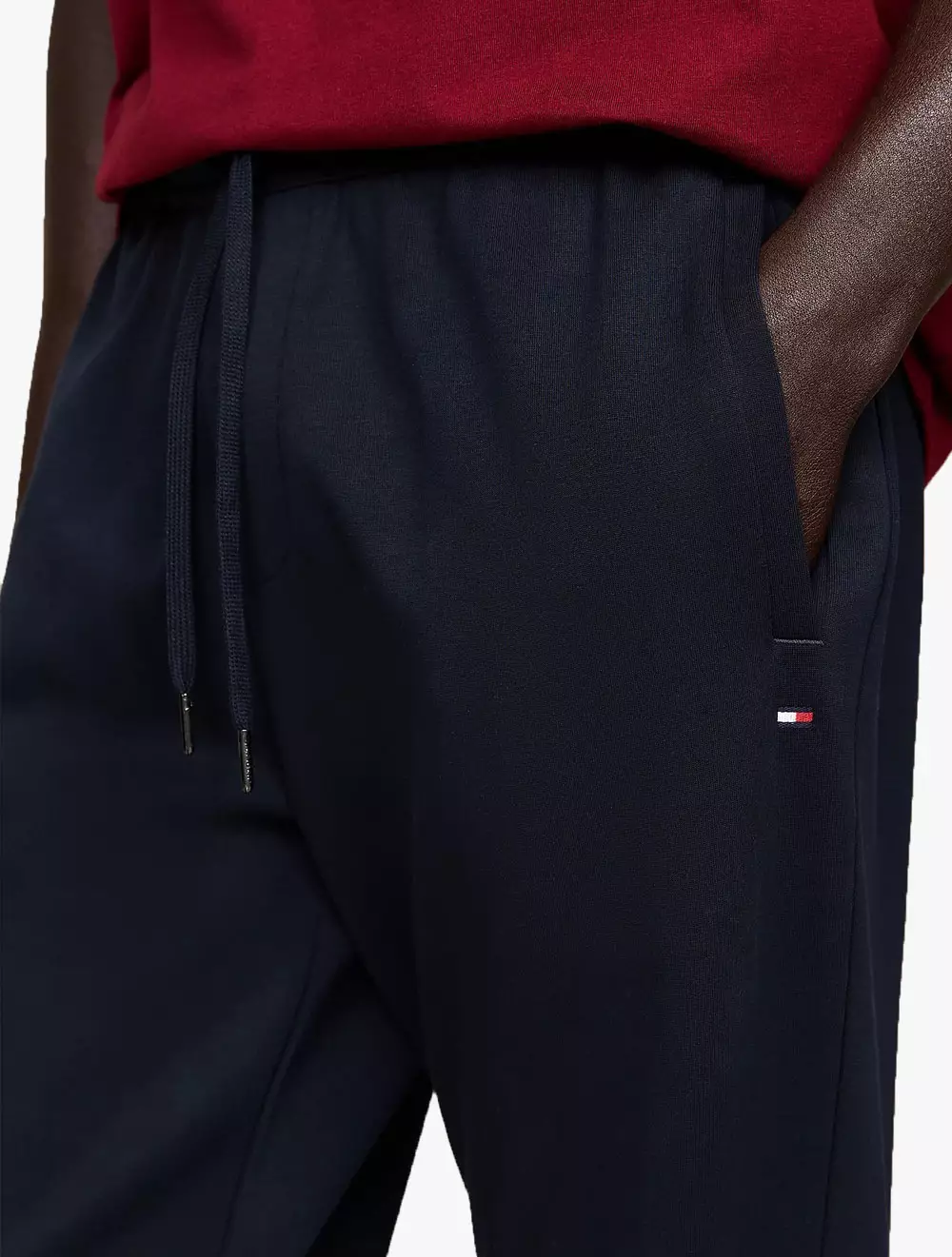 TOMMY HILFIGER - Intechno Knit Cuffed Leg Joggers - Navy - Navy