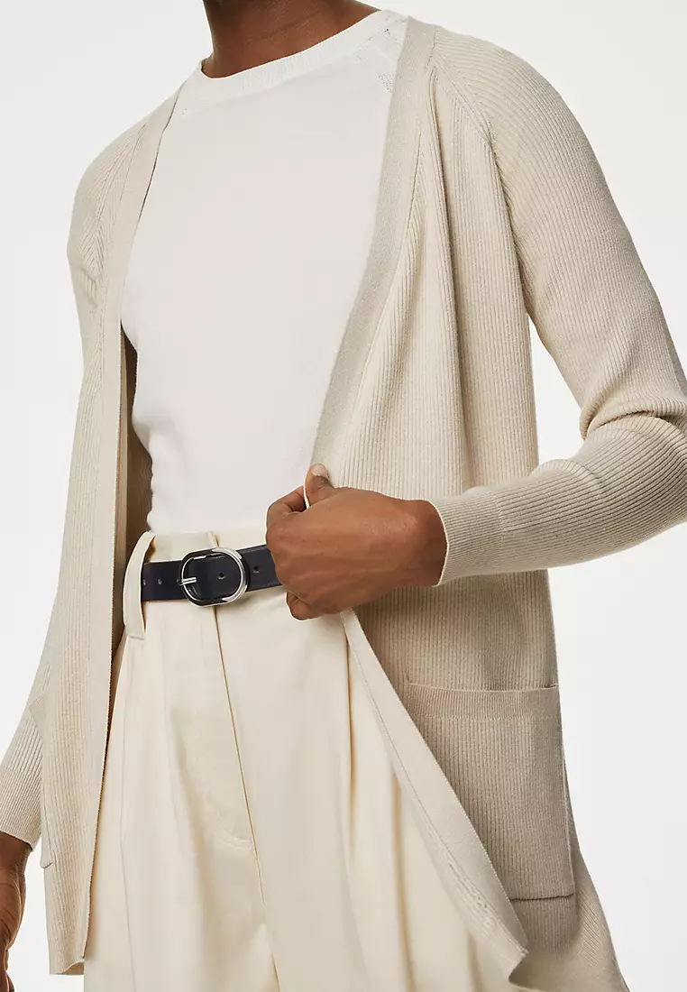 Ribbed Edge to Edge Longline Cardigan