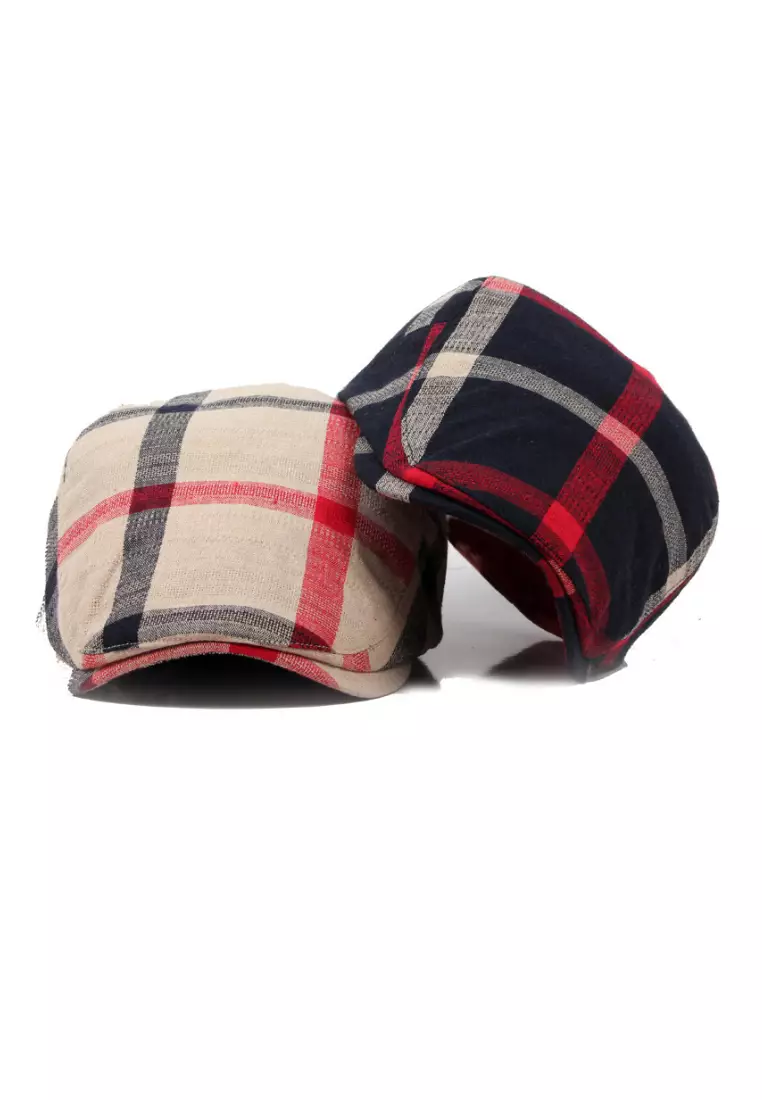 Buy Kings Collection Beige British Plaid Beret (KCHT2199) 2025