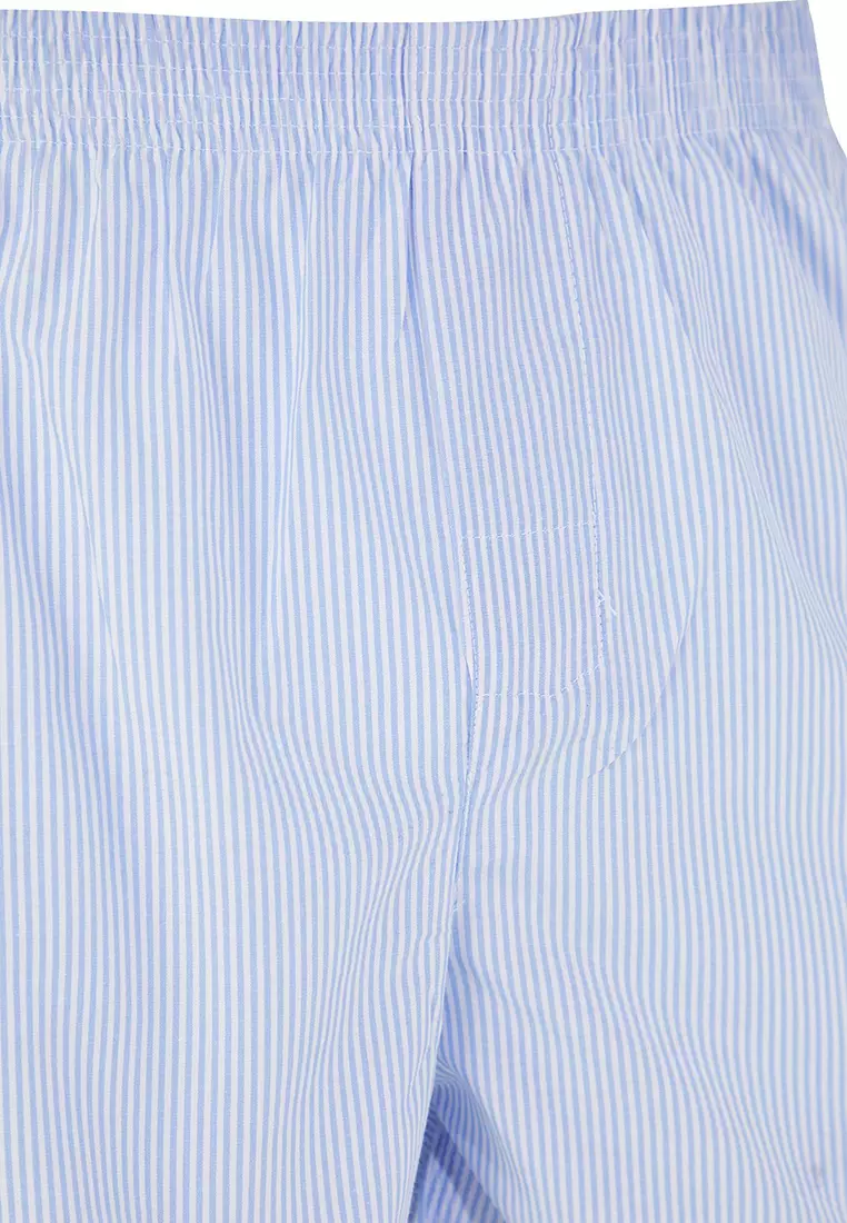 Blue Woven Cotton 2-Pack Boxer Tmnss25Bx00009