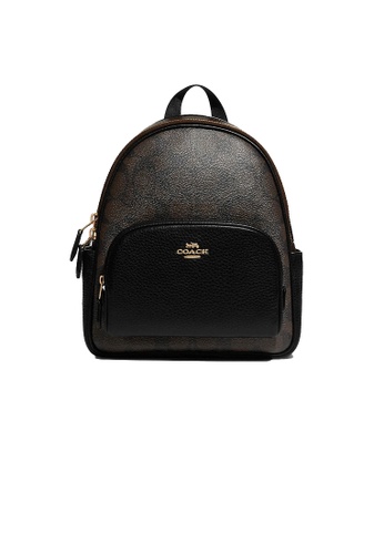 COACH black and brown Coach Mini Court Backpack In Signature Canvas Brown Black C8604 1BDDAAC9A2B058GS_1
