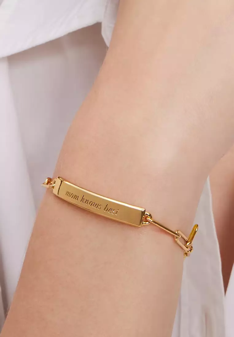 Mom Knows Best Idiom Id Bracelet - Gold KG408