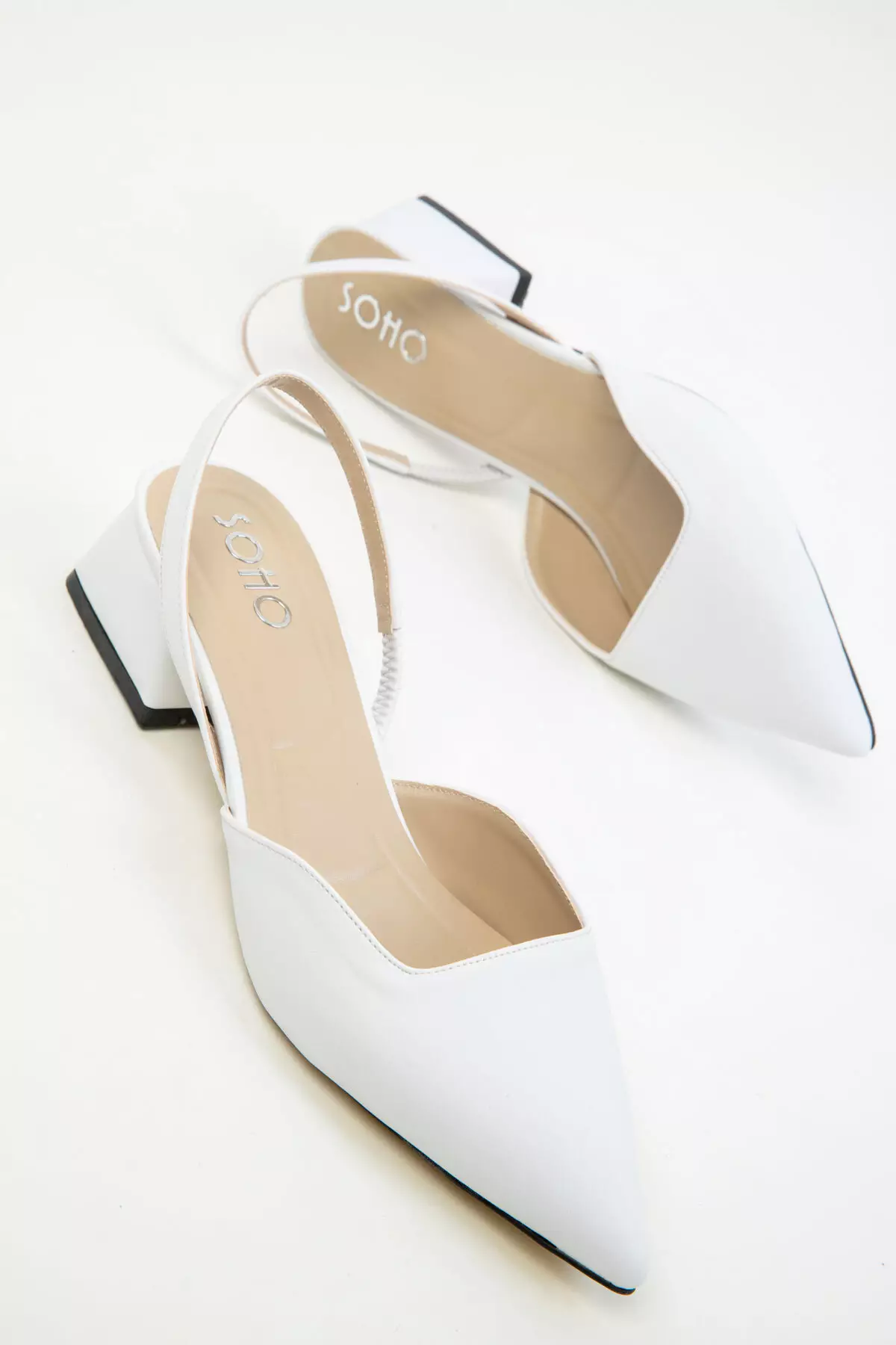 White Women's Classic Heeled Shoes 20318