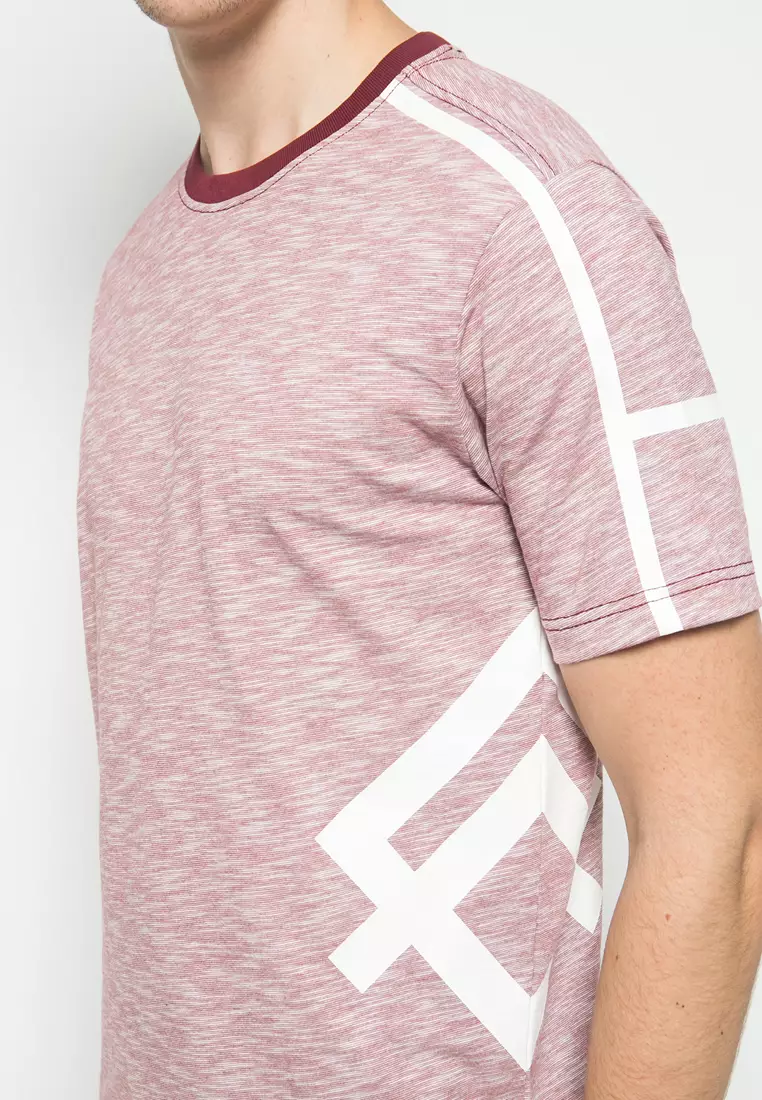 Johnwin - Kaos Casual - Kaos Pria - Kaos Sablon - Kaos Merah Muda - Slim Fit - ATS.623.M351.01.C