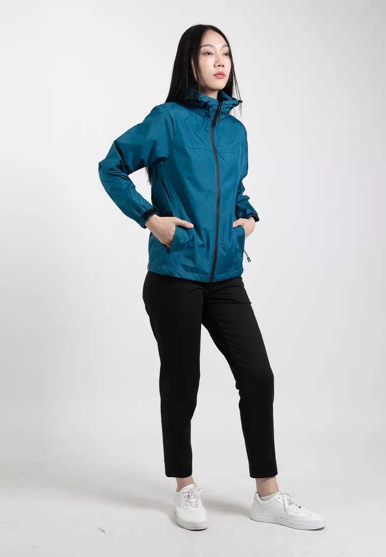 Forest Ladies Premium Windbreaker Women Trekking Biker Jacket Jogging Running Hoodie Waterproof Jacket - 830118-46KGreen