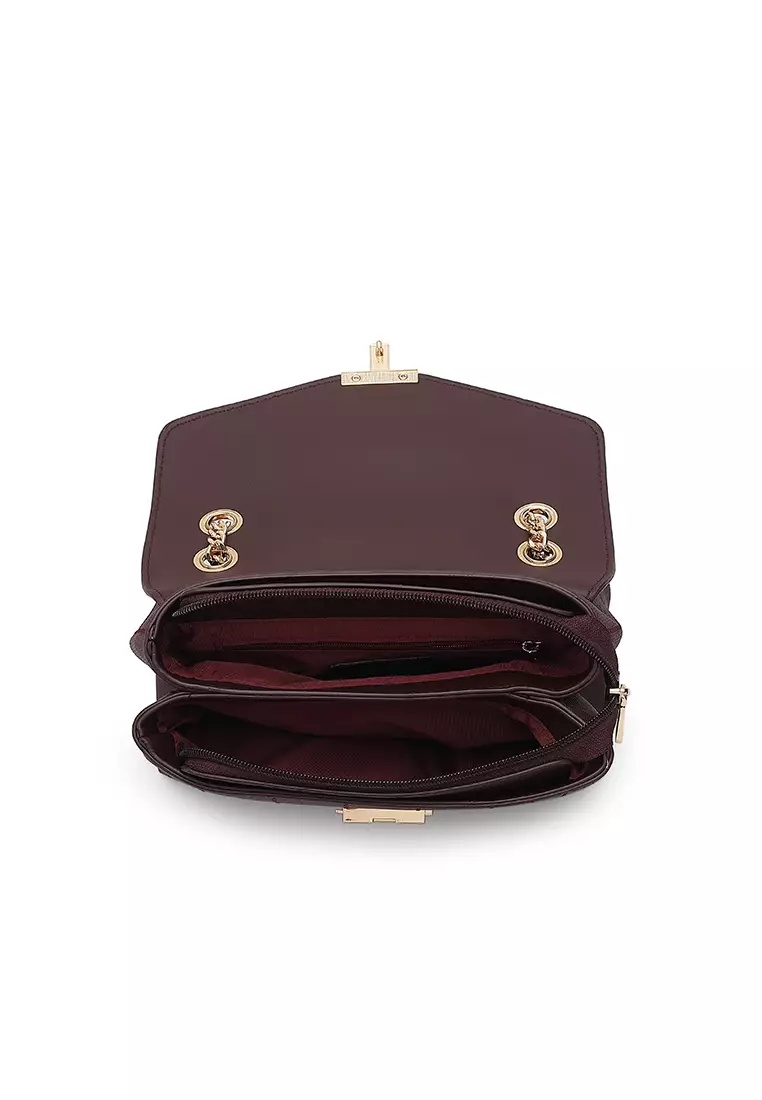 Women's Top Handle Bag / Sling Bag / Crossbody Bag - Maroon