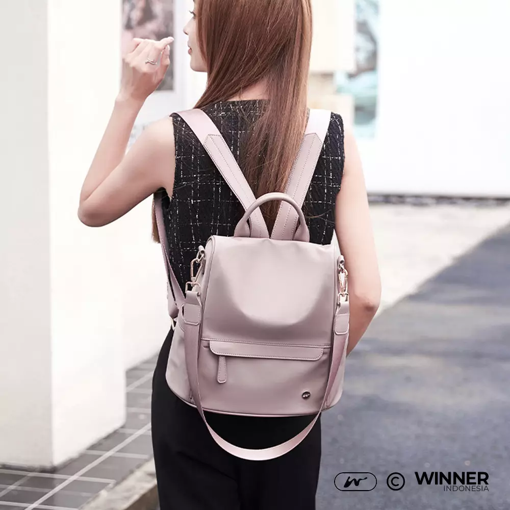 Tas Ransel Selempang 2in1 Oxford Anti-Air Backpack Korean Style (T14-035-6158) - Hitam Small