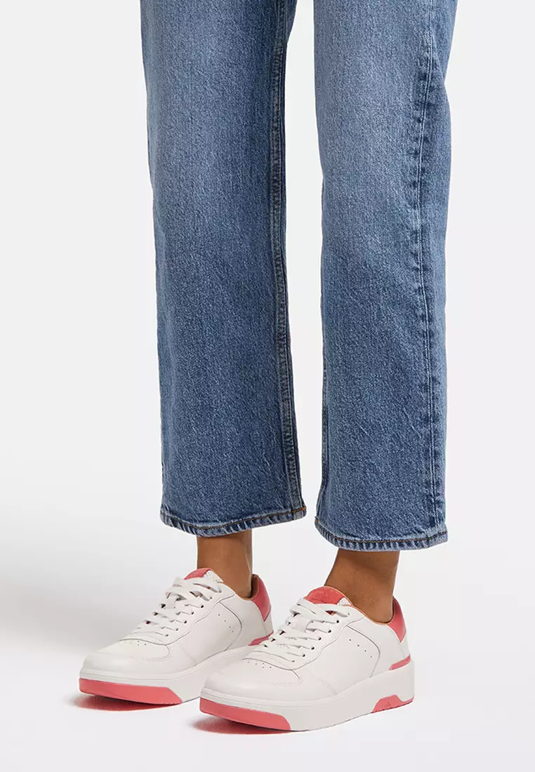 Buy FitFlop RALLY EVO Women's Leather Trainers Urban White/Rosy