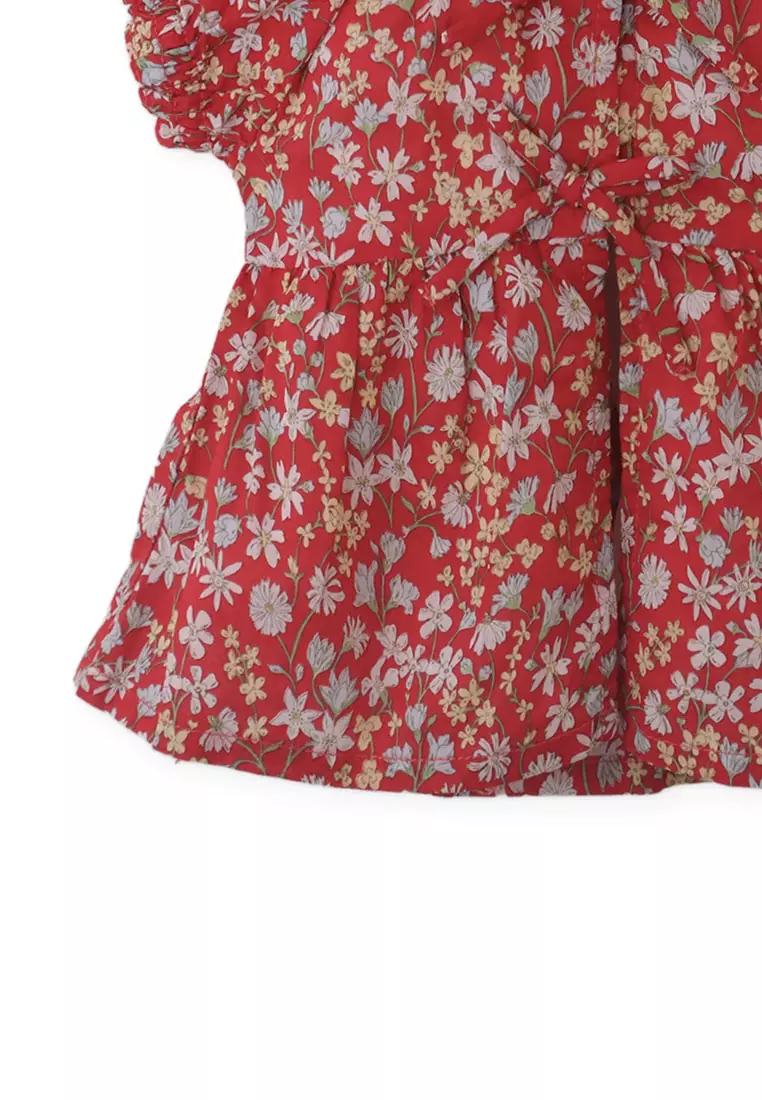 Baby Lili Puff Sleeve Blouse with Ribbons