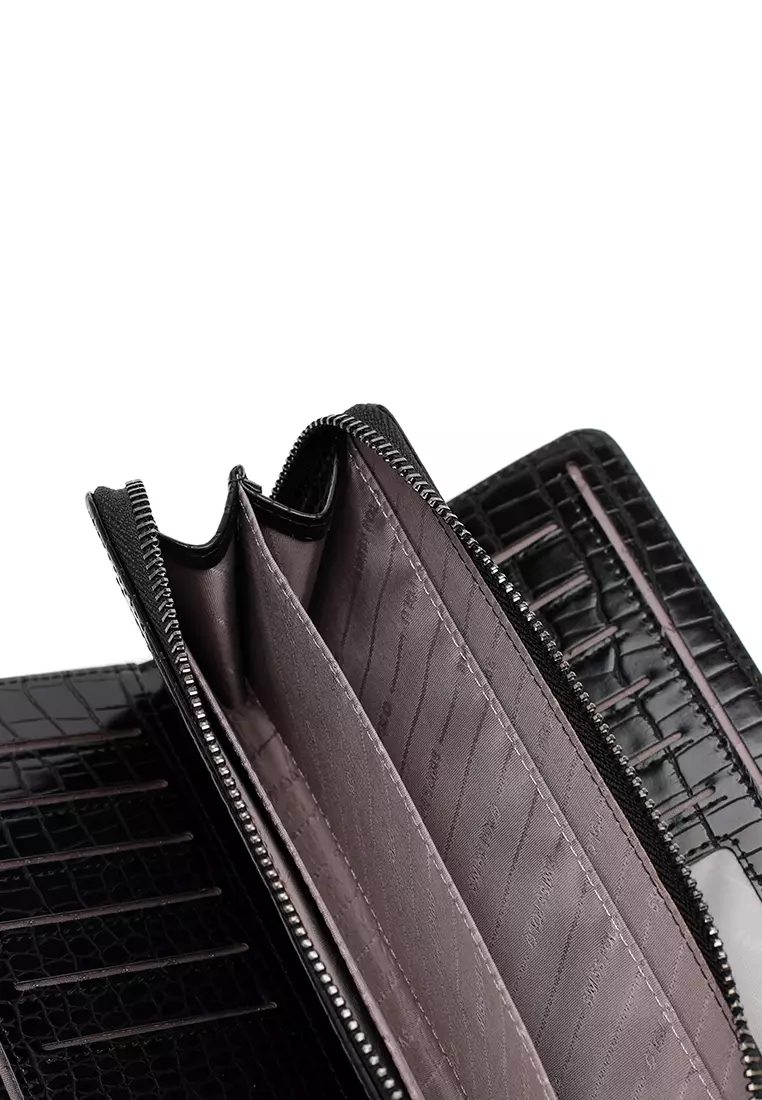 Women's Long Croc Purse / Wallet (Dompet Panjang Wanita) - Hitam