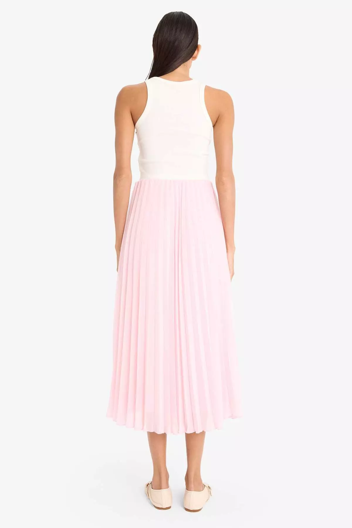 A-Line Regular Waist Pleated Chiffon Midi Skirt F1524Ax25Sp