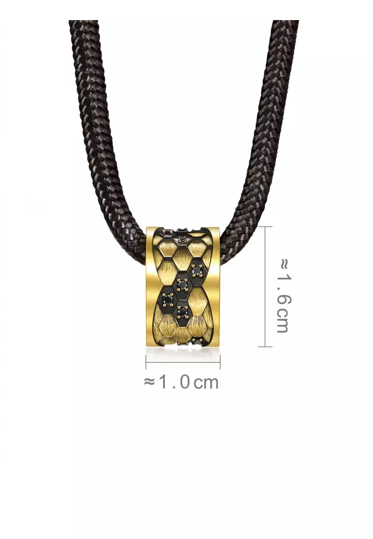 999 24K Gold Noir Legend Zodiac Snake with diamond Necklace for Women & Men 95498Z