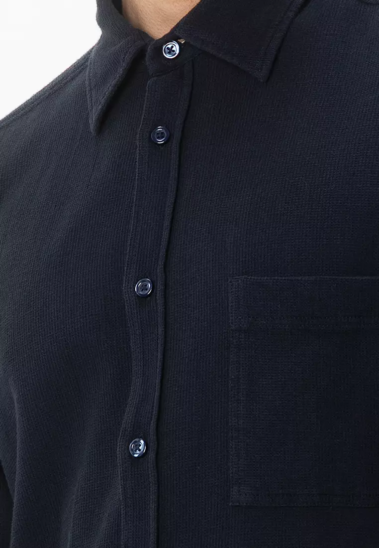 Waffle Print Shirt - BOSS Orange