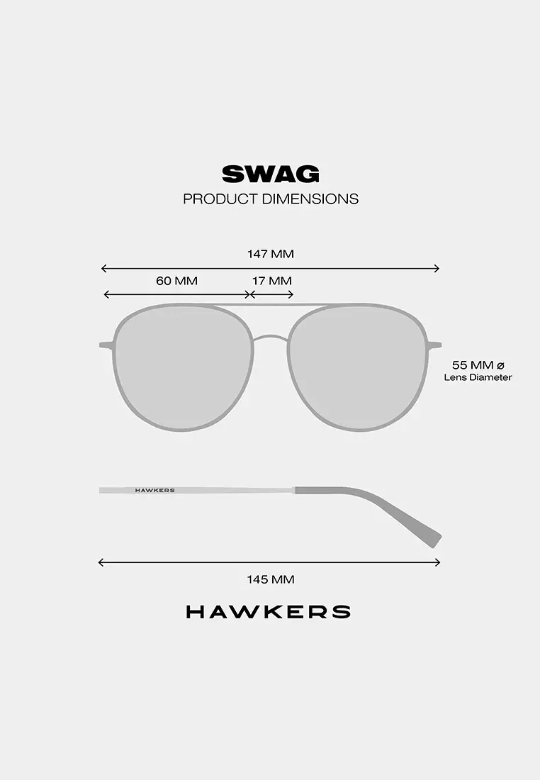 HAWKERS Light Gold Matcha Swag Sunglasses For Men And Women, Unisex. Official Product Designed In Spain