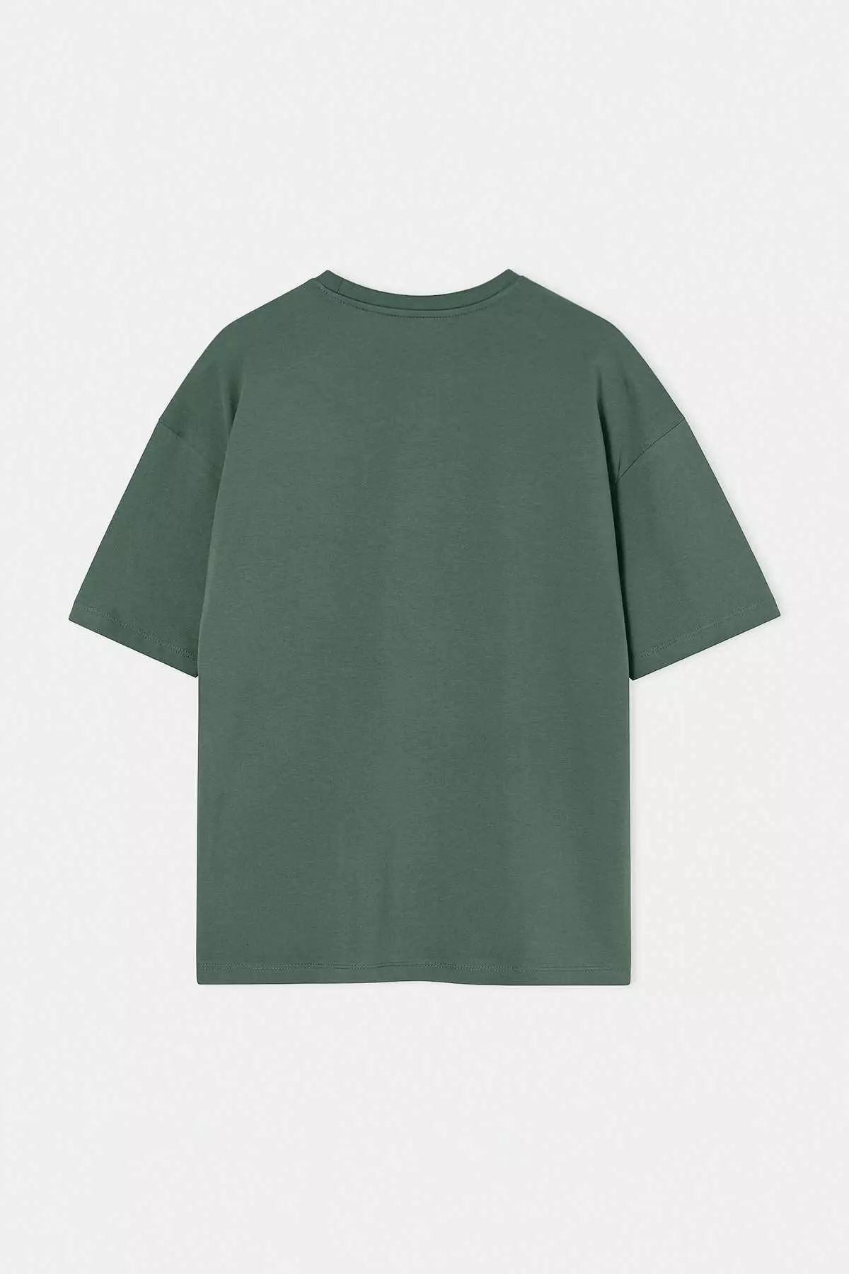 Green Oversize/Wide Cut Printed 100% Cotton T-Shirt Tmnss26Ts00053