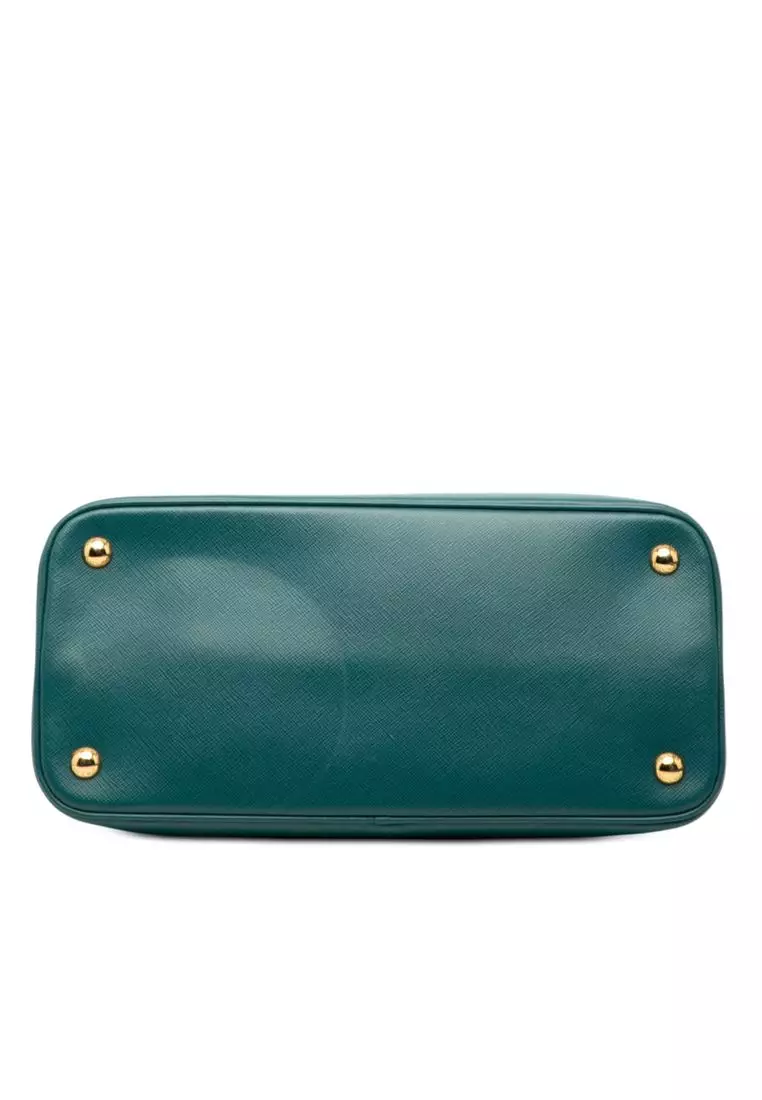 二手 Prada 中 Saffiano Lux 敞口 Promenade 手提包