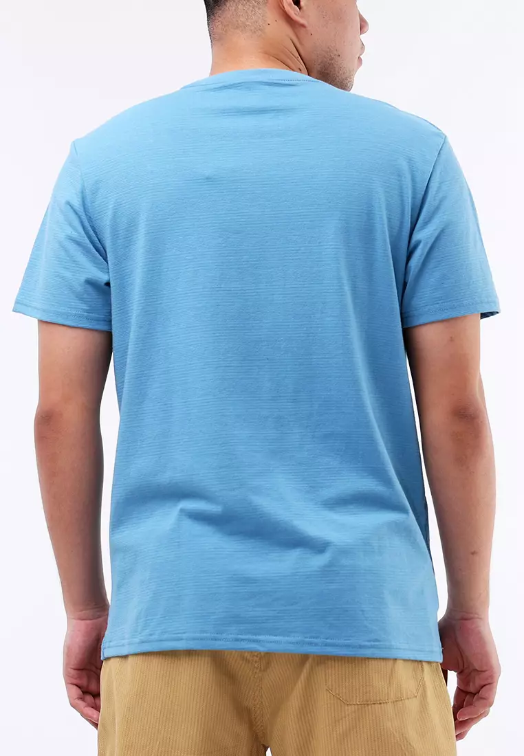 Round Neck Streaky Short Sleeves T-Shirt