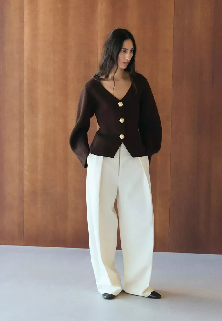 Knitted Jacket With Jewel Buttons