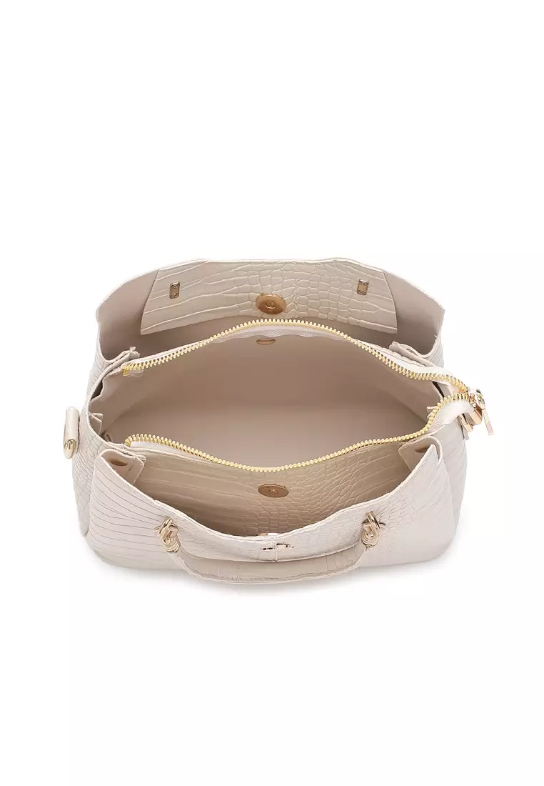 Women's 3-in-1 Handbag with Pouch & Purse - White