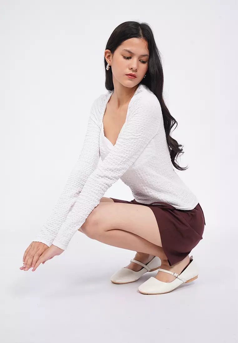 Textured Long Sleeve Knit Top