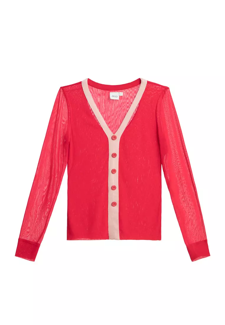 V-Neck Top With Contrast Trim Detail