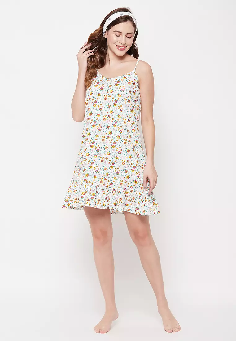 Buy Clovia Clovia Pretty Florals Short Night Dress in White - Rayon 2023  Online | ZALORA Singapore